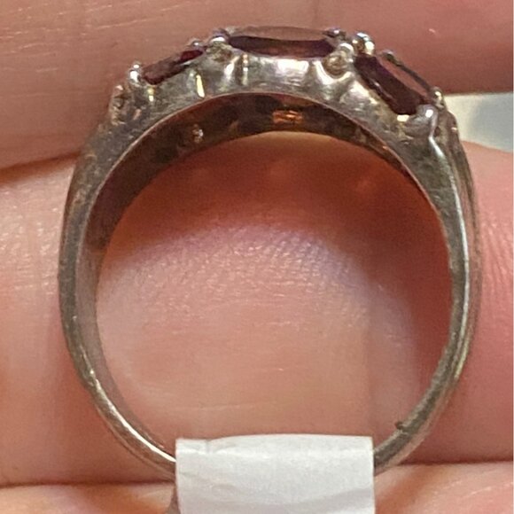 Ring Size 7.5 Garnet Sterling Silver 925 Women Semi-Precious Stone - Picture 3 of 12